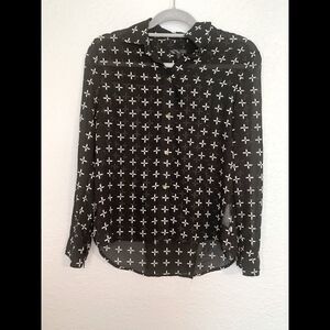 Vans black and white cross blouse size S